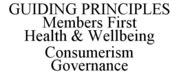 GUIDING PRINCIPLES MEMBERS FIRST HEALTH& WELLBEING CONSUMERISM GOVERNANCE trademark