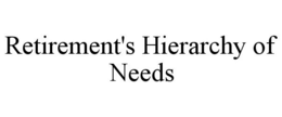 RETIREMENT'S HIERARCHY OF NEEDS trademark