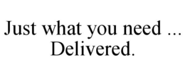 JUST WHAT YOU NEED ... DELIVERED. trademark