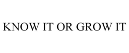 KNOW IT OR GROW IT trademark