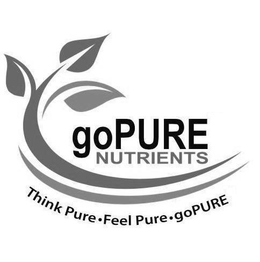 GOPURE NUTRIENTS THINK PURE · FEEL PURE · GOPURE trademark