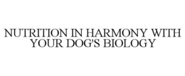 NUTRITION IN HARMONY WITH YOUR DOG'S BIOLOGY trademark