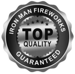 IRON MAN FIREWORKS TOP QUALITY GUARANTEED trademark