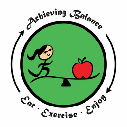 ACHIEVING BALANCE EAT · EXERCISE · ENJOY trademark