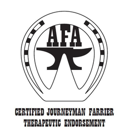AFA CERTIFIED JOURNEYMAN FARRIER THERAPEUTIC ENDORSEMENT trademark