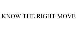 KNOW THE RIGHT MOVE trademark