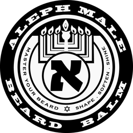 ALEPH MALE BEARD BALM MASTER YOUR BEARD SHAPE · SOFTEN · SHINE trademark