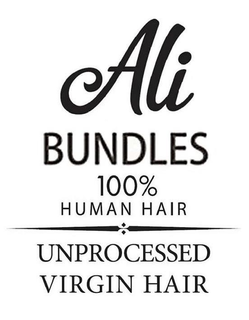 ALI BUNDLES 100% HUMAN HAIR UNPROCESSED VIRGIN HAIR trademark