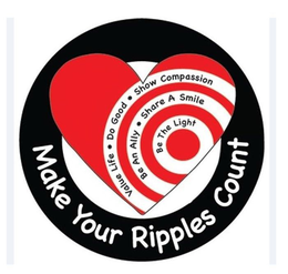 MAKE YOUR RIPPLES COUNT VALUE LIFE · DOGOOD · SHOW COMPASSION BE AN ALLY · SHARE A SMILE BE THE LIGHT trademark