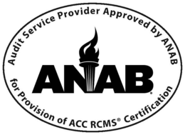 AUDIT SERVICE PROVIDER APPROVED BY ANAB ANAB FOR PROVISION OF ACC RCMS CERTIFICATION trademark
