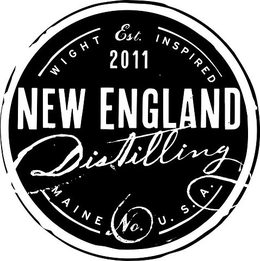 NEW ENGLAND DISTILLING MAINE USA EST. 2011 WIGHT INSPIRED trademark