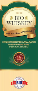 BIO WHISKEY- WITH NATURAL BOTANICALS- BOURBON WHISKEY WITH NATURAL FLAVORS- INFUSED WITH SECRET RECIPE OF 16 NATURAL BOTANICALS BIO MADE IN THE USA trademark