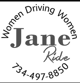 JANE RIDE, WOMEN DRIVING WOMEN (734)497-8850 trademark