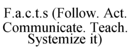 F.A.C.T.S (FOLLOW. ACT. COMMUNICATE. TEACH. SYSTEMIZE IT) trademark