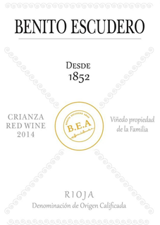 BENITO ESCUDERO DESDE 1852 CRIANZA RED WINE 2014 BENITO ESCUDERO ASAD B.E.A. BENITO ESCUDERO ASAD VIÑEDO PROPIEDAD DE LA FAMILIA RIOJA DENOMINACIÓN DE ORIGEN CALIFICADA trademark