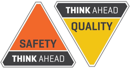 SAFETY THINK AHEAD QUALITY THINK AHEAD trademark