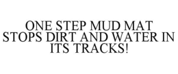 ONE STEP MUD MAT STOPS DIRT AND WATER IN ITS TRACKS! trademark