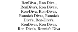 RONDIVA , RON DIVA , RONDIVA'S, RON DIVA'S, RON-DIVA, RON-DIVAS, RONNIE'S DIVAS, RONNIE'S DIVA'S, RON-DIVA'S, RONDIVAS, RON DIVAS, RON-DIVA'S, RONNIE'S DIVA trademark