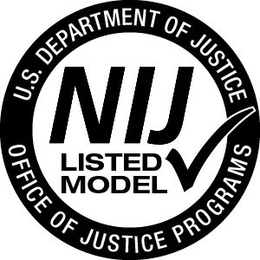 U.S. DEPARTMENT OF JUSTICE NIJ LISTED MODEL OFFICE OF JUSTICE PROGRAMS trademark
