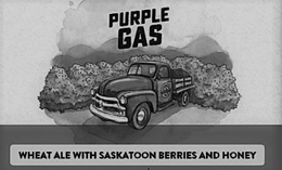 PURPLE GAS WHEAT ALE WITH SASKATOON BERRIES AND HONEY trademark