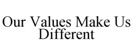 OUR VALUES MAKE US DIFFERENT trademark