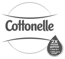 COTTONELLE 2X MORE GENTLE ALOE & E 95% PURE WATER trademark