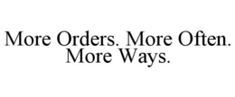 MORE ORDERS. MORE OFTEN. MORE WAYS. trademark