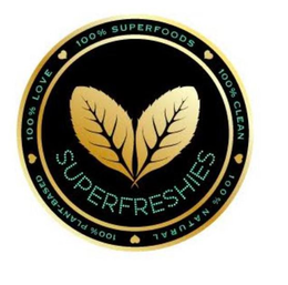SUPERFRESHIES 100% LOVE 100% SUPERFOODS 100% CLEAN 100% NATURAL 100% PLANT-BASED trademark