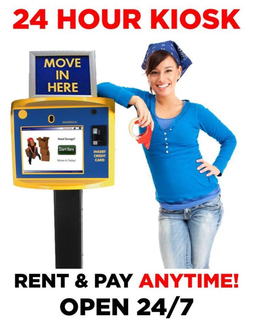 24 HOUR KIOSK RENT & PAY ANYTIME! OPEN 24/7 trademark