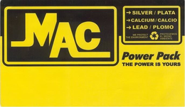 MAC POWER PACK THE POWER IS YOURS SILVER / PLATA CALCIUM / CALCIO LEAD / PLOMO WE PROTECT THE ENVIRONMENT PROTEGEMOS EL MEDIO AMBIENTE trademark