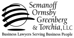 SEMANOFF ORMSBY GREENBERG & TORCHIA, LLC BUSINESS LAWYERS SERVING BUSINESS PEOPLE trademark