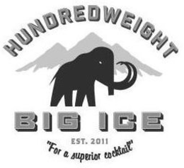 HUNDREDWEIGHT BIG ICE EST. 2011 "FOR A SUPERIOR COCKTAIL" trademark