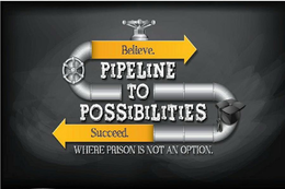 BELIEVE. PIPELINE TO POSSIBILITIES SUCCEED. WHERE PRISON IS NOT AN OPTION. trademark