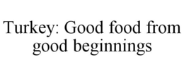 TURKEY: GOOD FOOD FROM GOOD BEGINNINGS trademark