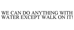 WE CAN DO ANYTHING WITH WATER EXCEPT WALK ON IT! trademark