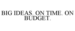 BIG IDEAS. ON TIME. ON BUDGET. trademark