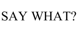 SAY WHAT? trademark