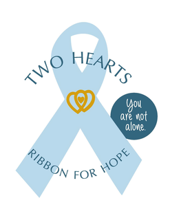 TWO HEARTS RIBBON FOR HOPE YOU ARE NOT ALONE. trademark