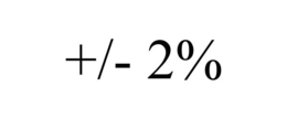 +/- 2% trademark