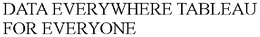 DATA EVERYWHERE TABLEAU FOR EVERYONE trademark