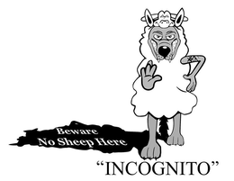 BEWARE NO SHEEP HERE "INCOGNITO" trademark