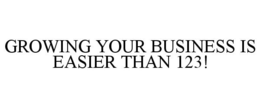 GROWING YOUR BUSINESS IS EASIER THAN 123! trademark