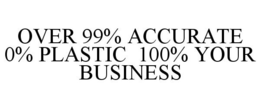 OVER 99% ACCURATE 0% PLASTIC 100% YOUR BUSINESS trademark
