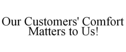 OUR CUSTOMERS' COMFORT MATTERS TO US! trademark
