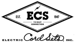 EST 1947 ECS THE RIGHT CONNECTION ELECTRIC CORD SETS INC trademark