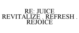 RE: JUICE REVITALIZE . REFRESH . REJOICE trademark