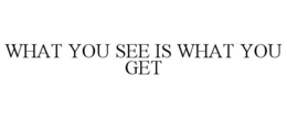 WHAT YOU SEE IS WHAT YOU GET trademark