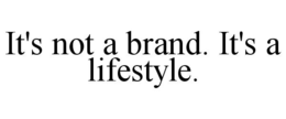IT'S NOT A BRAND. IT'S A LIFESTYLE. trademark
