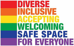DIVERSE INCLUSIVE ACCEPTING WELCOMING SAFE SPACE FOR EVERYONE trademark