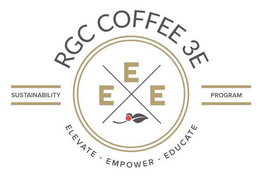 RGC COFFEE 3E E E E SUSTAINABILITY PROGRAM ELEVATE EMPOWER EDUCATE trademark